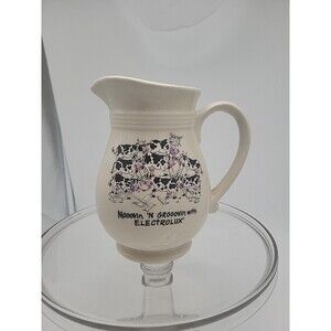 Vintage Pitcher- Movin And Groovin With Electrolux - Cow Party Moo- Ad USA